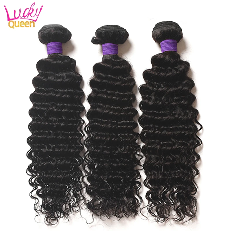 Deep wave 3 bundles deal 100 human hair extension remy hair weave bundles free shipping thumb200