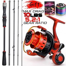 Sougayilang Fishing Rod Reel 1.8/2.1m   Spinning Rod and Spinning Reel Max Drag  - £95.15 GBP