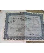Vintage 1945 Stock Certificate Home Title Guaranty Company 2 Shares - £14.80 GBP