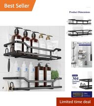 No Drill Shower Caddy Set - 2 Rustproof Stainless Steel Organizers with ... - $44.50
