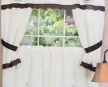 3pc Embellished Cottage Curtains Set: 2 Tiers &amp; Swag,COFFEE CUP,CUPPA JO... - $22.76