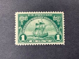 1924 U.S. Postage Stamp #614 Huguenot-Walloon Issue 1c Green MH Fine - £13.03 GBP