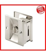 Satin Nickel Pocket Door Privacy Lock with Pull - Easy Installation, Dur... - $609.43 MXN