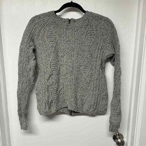 Madewell Gray Palisade Merino Wool Pullover Cable Knit Sweater Zipper Ba... - £20.57 GBP