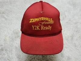 Vintage Zephyrhills Festival Y2K Ready Mesh Snapback Truckers Red Hat Cap - £11.06 GBP