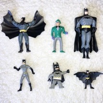 6 Small Batman Action Figures Lot Bundle Joker Cat Woman Assorted Villain Mixed - £10.35 GBP