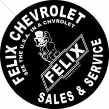 Felix Chevrolet Sales and Service 14" Round Metal Sign - £39.27 GBP