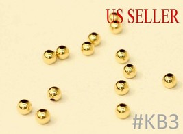 Wholesale 20 Pieces  - 3mm Round Beads in 14K Gold - £21.11 GBP