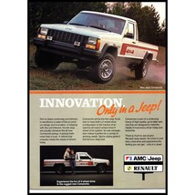 1985 Jeep Commanche 4x4 Pickup Truck Vintage Print Ad Off Road 80s Wall Art - $10.97