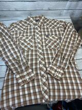 VTG 70's Wrangler single needle WESTERN SHIRT PLAID PEARL SNAPS USA L lo... - $22.77