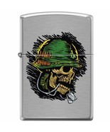 Zippo Lighter - Soldier Skull Brushed Chrome - 854046 - £20.85 GBP