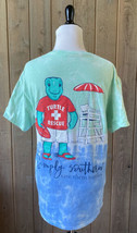 Simply Southern M T-Shirt Turtle Rescue Tie Dye Cotton Blue Women&#39;s Medium - £11.72 GBP