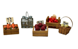 Artisan Dollhouse Containers of Milk Fruit Vegetables Eggs Market Produce 5 MINI - £15.24 GBP