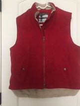 Roper Workwear Women&#39;s Red Canvas Vest Jacket Coat Maroon Size Large  - $38.80