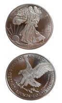 Two 1 Troy OUNCE/OZ .999 Pure Titanium Metal Walking Liberty/Eagle Rounds/coins - £22.14 GBP