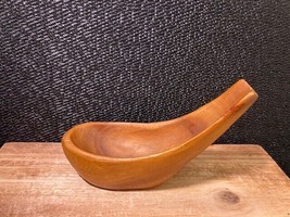 Vintage Tobacco Pipe Wooden Holder Single Rack Stand Base Spoon Shape - $9.95