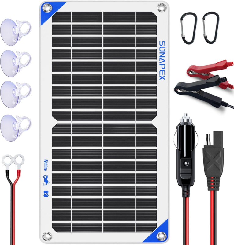10W 12V Solar Panel Car Battery Charger 12 Volt Waterproof Solar Powered... - $74.41