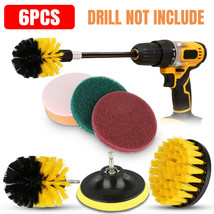 6Pcs Drill Brush Attachment Set Power Scrubber Cleaning Combo Scrub Tub Cleaner - £19.97 GBP