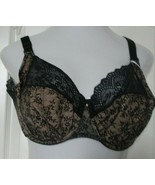 Elomi Tia lace lined underwire bandless bra size 40DDD Style EL4280 Black - £28.40 GBP