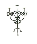 Candelabra Pillar Candle Stand Metal 3 Candle Holder plates 16&quot; - £35.90 GBP