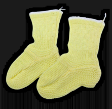 Vintage Baby / Doll Socks Knit Yellow Boys Girls 1940s 1950s Handmade So... - $363.25 MXN
