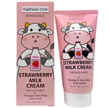 Bonnyhill Strawberry Milk Cream for Face &amp; Neck Sealed Firming Smoothing Korean - £12.62 GBP