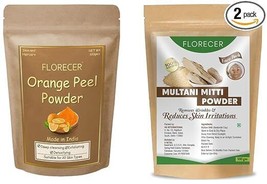 Orange Peel Powder For Skin And Multani Mitti Powder combo Each 100 Grams - $14.50