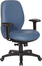 Office Star Ergonomic Mid Back Office Desk Chair In Dillon Blue Fabric With - $229.99