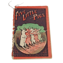 Antique Book Five Little Pigs Aunt Mary&#39;s Little Series McLoughlin Bros ... - £7.47 GBP