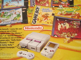 Cereal Box 1994 RAISIN BRAN Looney Tunes SUPER NINTENDO Game Boy SNES Da... - $35.09