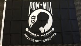 POW-MIA Flag POW MIA Banner Military Veteran Pennant New Indoor Outdoor 2x3 Foot - £3.49 GBP
