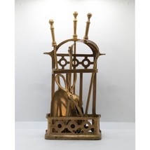Brass Fireplace Companion Set, Compact, Vintage, Brush, Shovel, Tongs, S... - £73.35 GBP