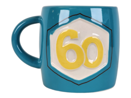 Hallmark Embossed 60 (Sixty) Birthday Gift 18 oz Ceramic Coffee Mug Cup - £13.77 GBP