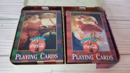 Vintage Christmas Coca-Cola Brand Playing Cards In Tin Pack Complete Decks - £6.25 GBP