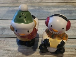 Holiday ~ Christmas ~ Snowman ~ Ceramic ~ Salt &amp; Pepper Shakers (53) - €30,15 EUR