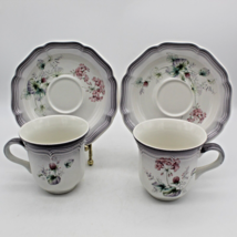 Mikasa Cups &amp; Saucers Set of 2 Sunny Skies 8651 Country Estates Japan Vi... - £13.42 GBP