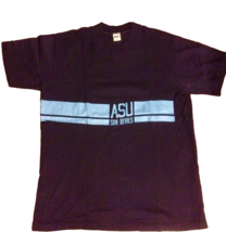 VTG ASU Sun Devils T-Shirt M Navy 100% Cotton Shoreline Sportswear Colle... - $94.05