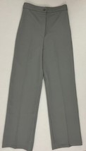 Vintage 70s Sears Women&#39;s 12 Polyester High Waist Pants Granny Gray Wide Leg - £22.42 GBP
