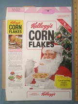 1979 MT Cereal Box KELLOGG&#39;S Corn Flakes SANTA Christmas Recipes [Y155C15m] - $168.00