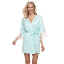 Flora Nikrooz Womens Parker Lace Sleeve Kimono Robe, Bridal Blue,Large-X-Large - £31.32 GBP