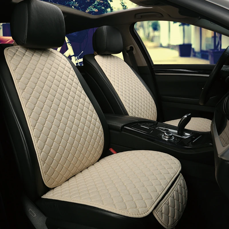 Flax Car Seat Cover Four Seasons Front or Back Backrest Linen Fabric Cus... - £14.13 GBP+