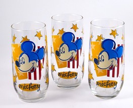 Disney Mickey Mouse Stars and Striped Glasses Tumblers Set of 3 - £12.57 GBP