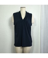 Jones New York Collection Womens XLPullover Tank Shell Dark Blue Aqua Po... - $24.74