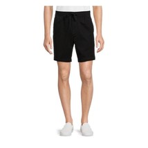 George Mens Black Twill Pull-On Shorts Pockets Drawstring, Size Medium NWT - $10.99