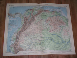 1957 Vintage Map Of Colombia Venezuela Ecuador Panama / Scale 1:5,000,000 - £23.45 GBP