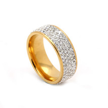 Band Wedding Micro-Pave Deluxe LAB CZ Gold Plated Sz 8-11 Men Women Ring - £13.58 GBP