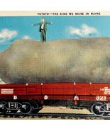 Giant Potato On Railway Car Maine Postcard Agriculture Railroad c1930s D... - €17,16 EUR