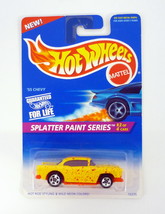 Hot Wheels &#39;55 Chevy #410 Splatter Paint Series #3 of 4 Yellow Die-Cast Car 1996 - £3.15 GBP