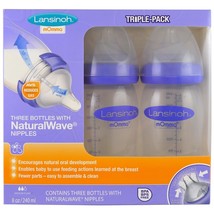 Natural Wave Nipple Bottles Medium Flow 3 Bottles - £33.49 GBP