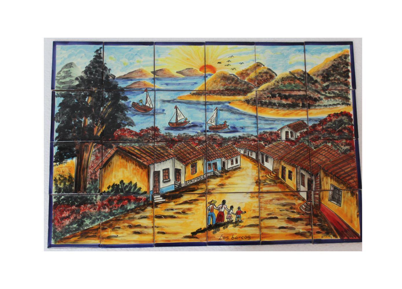 Mexican Talavera Mural HQ - Pueblo16 - - $228.00